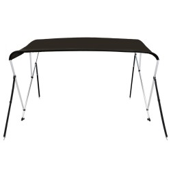 vidaXL Bimini di Prua con Tendalino 3 Archi Nero 184x170x133 cm