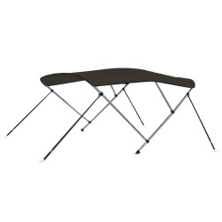 vidaXL Bimini di Prua con Tendalino 3 Archi Nero 184x170x133 cm