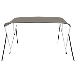 vidaXL Bimini di Prua con Tendalino 3 Archi Grigio 184x189x135 cm