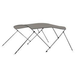 vidaXL Bimini di Prua con Tendalino 3 Archi Grigio 184x189x135 cm