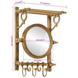 vidaXL Portapacchi con Appendiabiti e Specchio a Parete in Alluminio