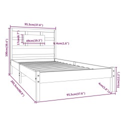 vidaXL Giroletto in Legno Massello 90x200 cm