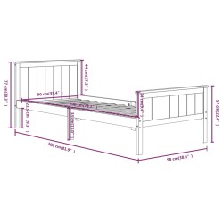 vidaXL Giroletto Marrone Scuro in Legno Massello di Pino 90x200 cm