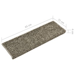 vidaXL Tappetini per Scale 15 pz 65x21x4 cm Grigio