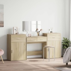 vidaXL Set da Toeletta 4 pz Rovere Sonoma in Legno Multistrato