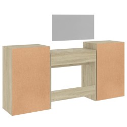 vidaXL Set da Toeletta 4 pz Rovere Sonoma in Legno Multistrato