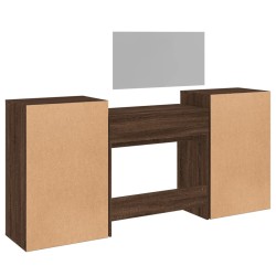 vidaXL Set da Toeletta 4 pz Rovere Marrone in Legno Multistrato