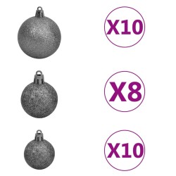 vidaXL Set Albero Natale Artificiale con LED e Palline Oro 240 cm PET