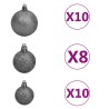 vidaXL Set Albero Natale Artificiale con LED e Palline Oro 240 cm PET