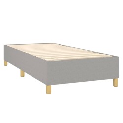 vidaXL Letto a Molle Materasso e LED Grigio Chiaro 90x190 cm Tessuto