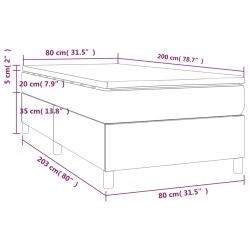 Giroletto a Molle con Materasso Crema 80x200 cm in Similpelle