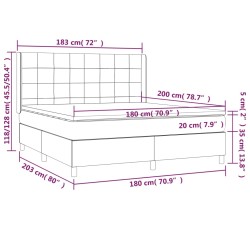 Giroletto a Molle con Materasso Blu 180x200 cm in Tessuto