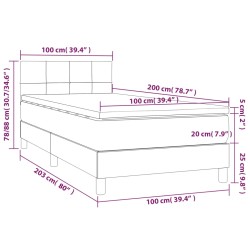 vidaXL Letto a Molle con Materasso e LED Nero 100x200 cm in Tessuto