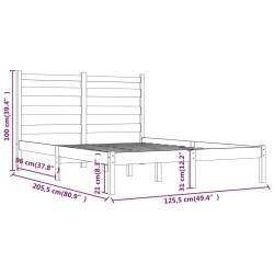 vidaXL Giroletto Grigio in Legno Massello di Pino 120x200 cm