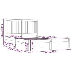 vidaXL Giroletto in Legno Massello di Pino 120x200 cm