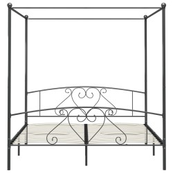 vidaXL Letto a Baldacchino Grigio in Metallo 200x200 cm