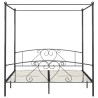 vidaXL Letto a Baldacchino Grigio in Metallo 200x200 cm