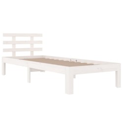 vidaXL Giroletto Bianco in Legno Massello 90x190 cm 3FT Singolo