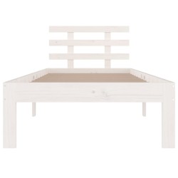 vidaXL Giroletto Bianco in Legno Massello 90x190 cm 3FT Singolo