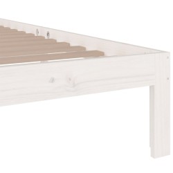 vidaXL Giroletto Bianco in Legno Massello 90x190 cm 3FT Singolo