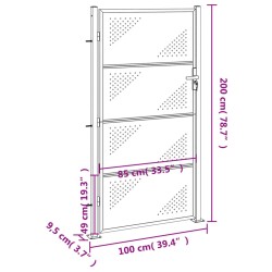 vidaXL Cancello da Giardino 100x200 cm in Acciaio Inossidabile