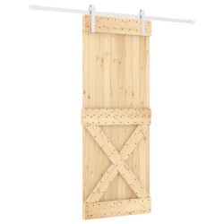 vidaXL Porta Scorrevole con Set Hardware 80x210 cm Legno Massello Pino