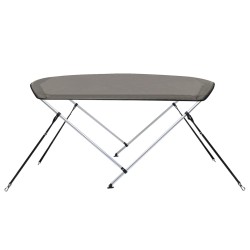 vidaXL Bimini di Prua con Tendalino 2 Archi Grigio 148,5x133x104 cm