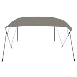 vidaXL Bimini di Prua con Tendalino 4 Archi Grigio 243x250x131 cm