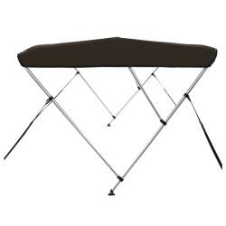 vidaXL Bimini di Prua con Tendalino 3 Archi Nero 183x152x133 cm