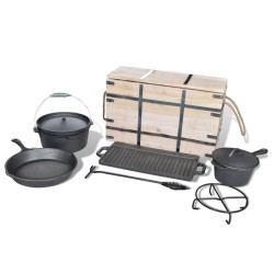 vidaXL Set forno olandese 9 pz