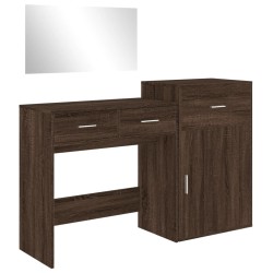 vidaXL Set da Toeletta 3 pz Rovere Marrone in Legno Multistrato