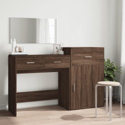 vidaXL Set da Toeletta 3 pz Rovere Marrone in Legno Multistrato