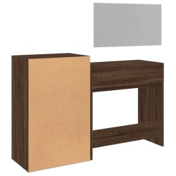 vidaXL Set da Toeletta 3 pz Rovere Marrone in Legno Multistrato