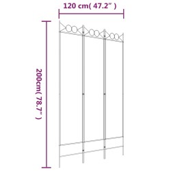 vidaXL Divisorio a 3 Pannelli bianco 120x200 cm in Tessuto