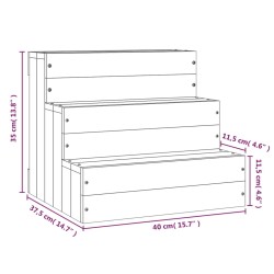 vidaXL Scala per Animali Bianca 40x37,5x35cm in Legno Massello di Pino