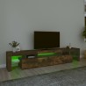 vidaXL Mobile Porta TV con Luci LED Rovere Fumo 215x36,5x40 cm