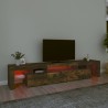 vidaXL Mobile Porta TV con Luci LED Rovere Fumo 215x36,5x40 cm