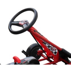 vidaXL Go-kart a pedali per bambini, sedile regolabile, rosso