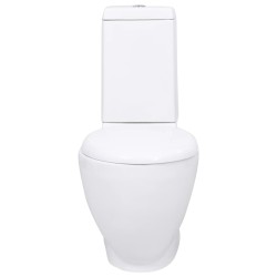 vidaXL Vaso WC in Ceramica Base con Scarico Dietro Bianco