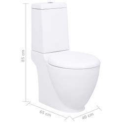 vidaXL Vaso WC in Ceramica Base con Scarico Dietro Bianco