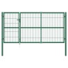 vidaXL Cancello di Recinzione con Paletti 350x140 cm in Acciaio Verde