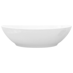 vidaXL Lavello in Ceramica di Lusso Bianco Ovale 40 x 33 cm