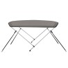 vidaXL Bimini di Prua con Tendalino 2 Archi Grigio 179x156x93 cm