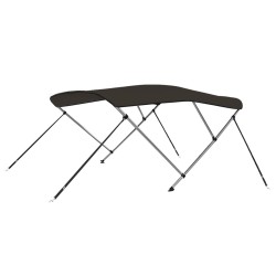 vidaXL Bimini di Prua con Tendalino 3 Archi Nero 182x184x136 cm