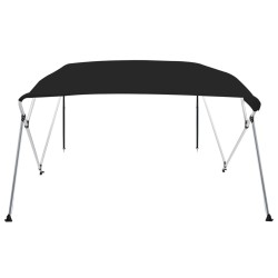 vidaXL Bimini di Prua con Tendalino 4 Archi Nero 239x184x131 cm