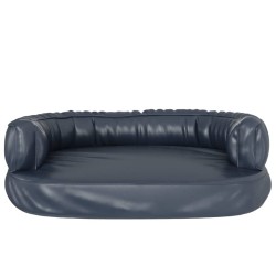 vidaXL Letto Cani Ergonomico Gommapiuma Blu Scuro 75x53 cm Similpelle