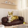 vidaXL Letto per Cani Ergonomica Gommapiuma Marrone 75x53cm Similpelle