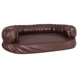 vidaXL Letto per Cani Ergonomica Gommapiuma Marrone 75x53cm Similpelle