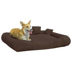 Cuccia per Cani con Cuscini Marrone 135x100x20cm Tessuto Oxford