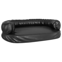 Letto per Cani Ergonomico Gommapiuma Nero 88x65cm Similpelle